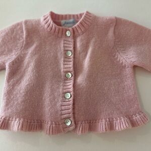 Jacadi Baby Pink Soft Wool Blend Sweater 12m